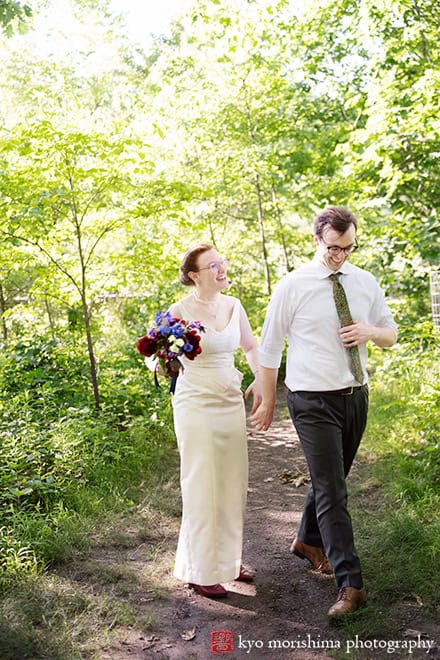 Spring Mountain Lakes House Princeton NJ outdoor wedding bride and groom portrait