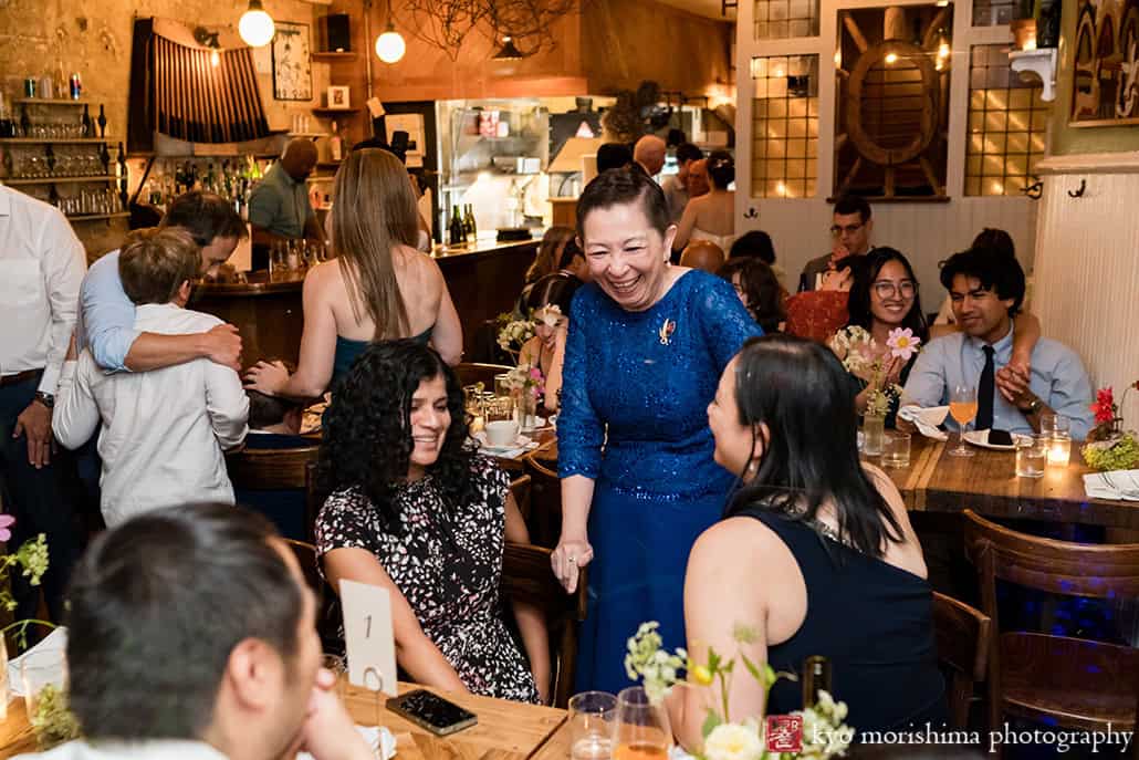 Fall Vinegar Hill House Dumbo Brooklyn NYC Foodie rustic restaurant Wedding reception guests enjoying