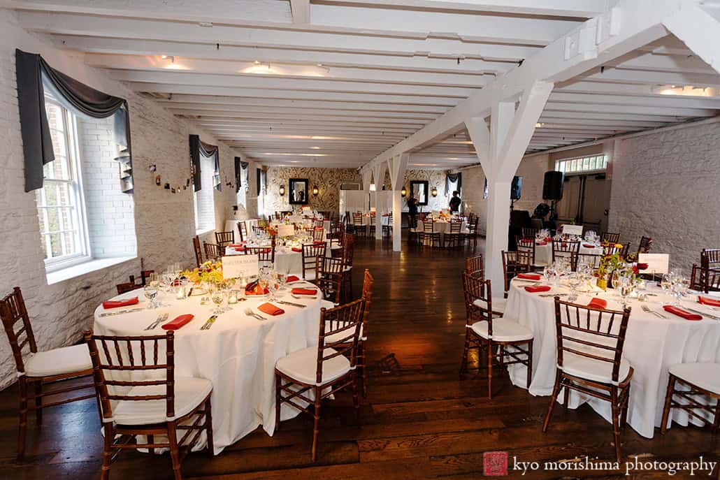Stone Mill, NYBG, NYC, New York Botanical Garden, fall wedding reception table room setup details