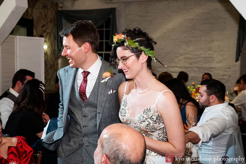 Stone Mill, NYBG, NYC, New York Botanical Garden, fall bride and groom wedding reception