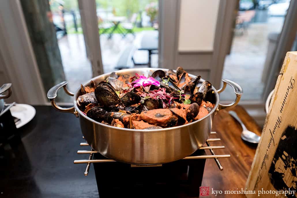 Rock Island Lake Club NJ Wedding cocktail hour seafood table setting hors d'oeuvres