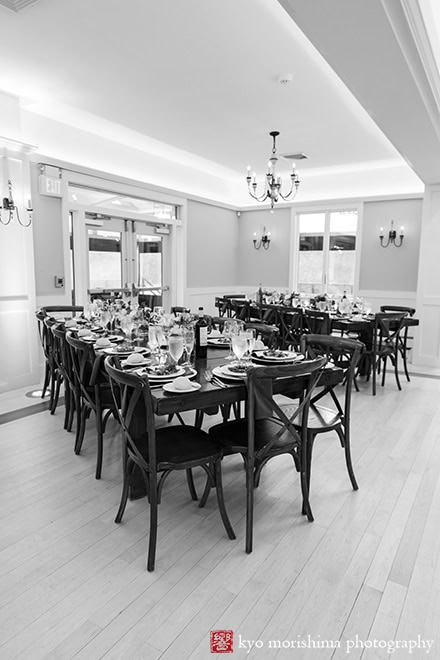 fall Rock Island Lake Club NJ Wedding reception room table setups